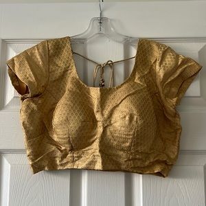 Sari blouse SZ 6, B-C cup gold brocade